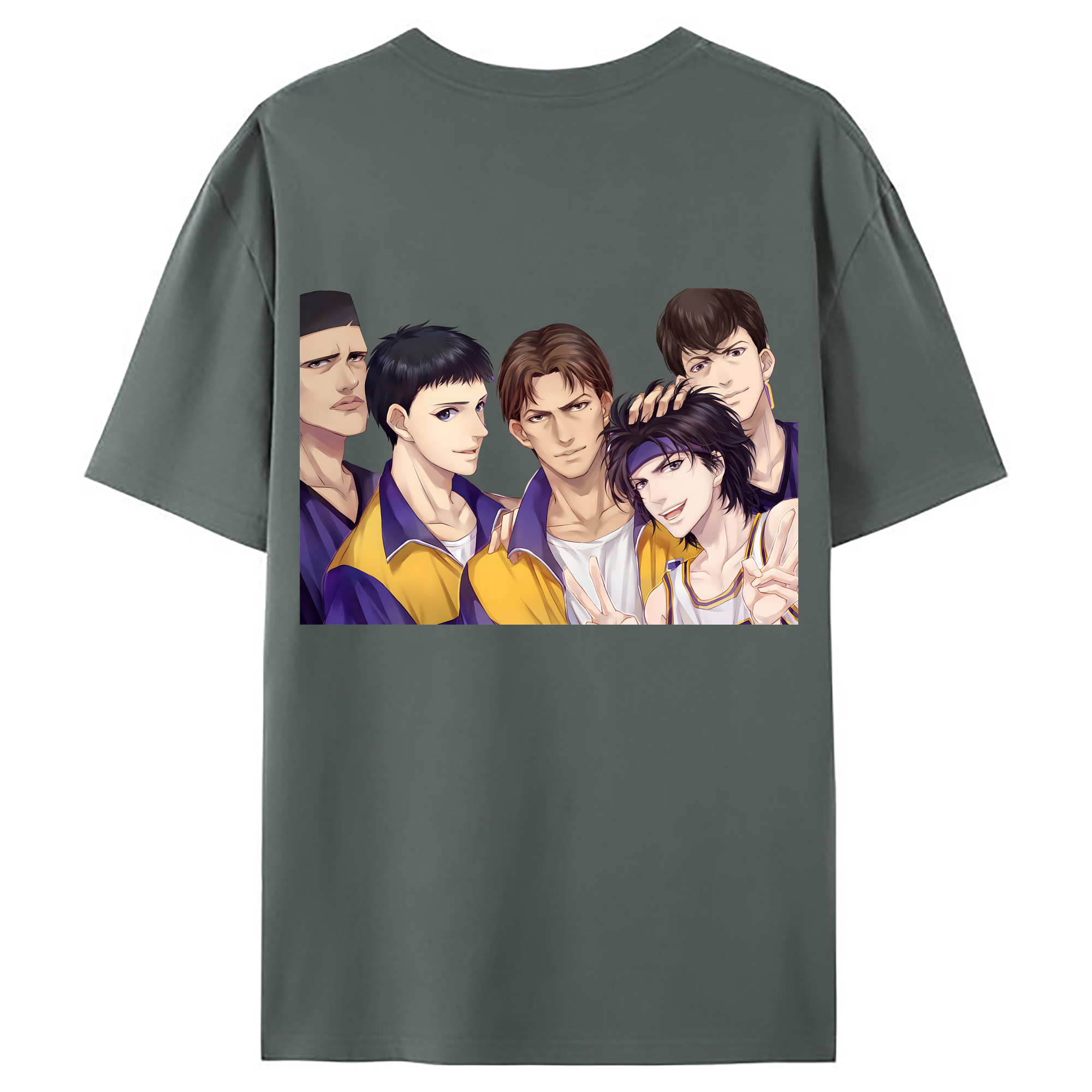 （画像用） SLAM DUNK／スラムダンク 綿100％ メンズ半袖Tシャツ（バックプリント） 通気性
